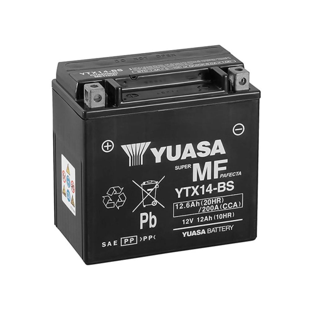 YUASA BATTERIA YTX14-BS 12 Volt 12,6 Ampere senza manutenzione