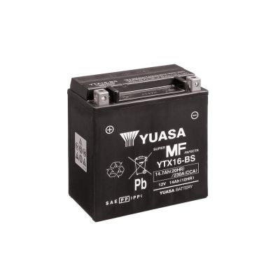 YUASA BATTERIA YTX16-BS 12 Volt 14,7 Ampere senza manutenzione