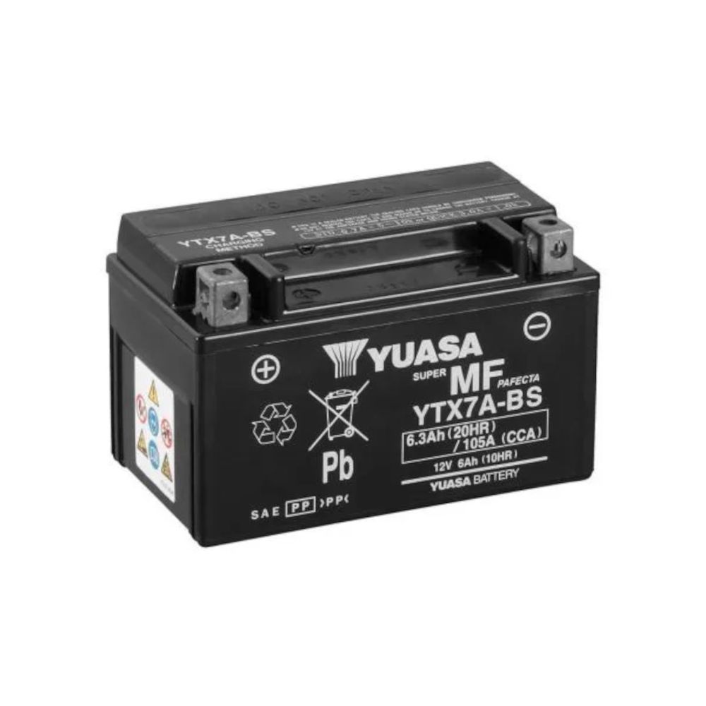 YUASA BATTERIA YTX7A-BS 12 Volt 6,3 Ampere senza manutenzione