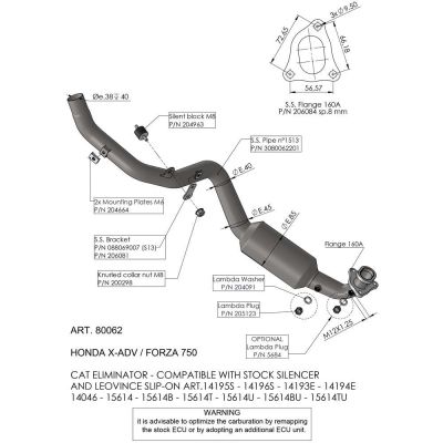 LEOVINCE 80062 Kit Collettori per HONDA X-ADV 750 2017 / 2025