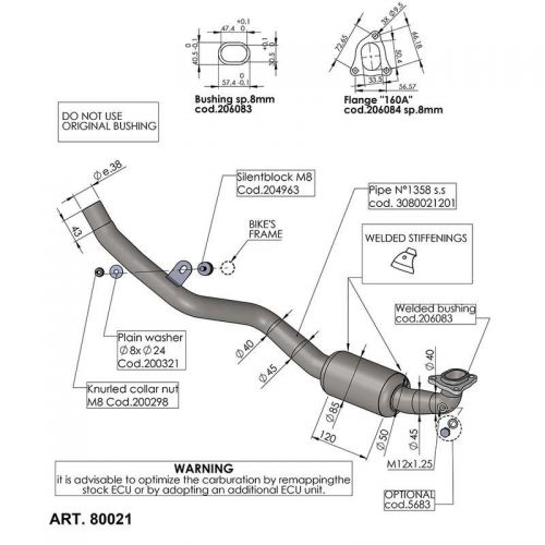 LEOVINCE 80021 Kit Collettori per HONDA FORZA 750 2021 / 2024