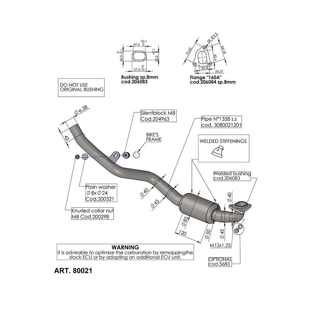 LEOVINCE 80021 Kit Collettori per HONDA FORZA 750 2021 / 2024