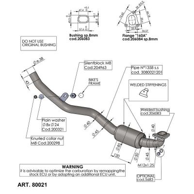 LEOVINCE 80021 Kit Collettori per HONDA FORZA 750 2021 / 2024