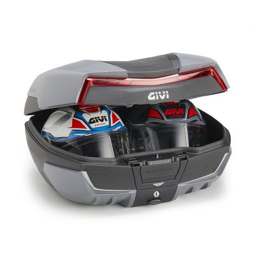 GIVI V58NNG Valigia Posteriore MONOKEY MAXIA 5 nera con catadiottro rosso e cover colore graphite