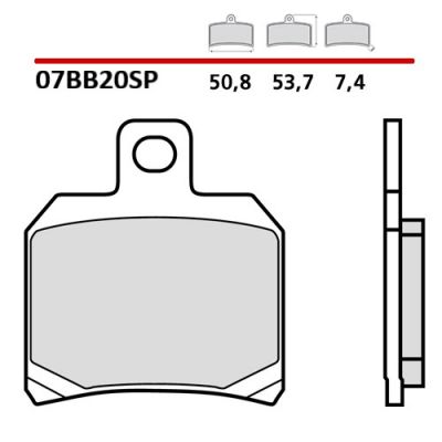 Pastiglie Freno Posteriore BREMBO 07BB20SP Sinterizzate Rosse