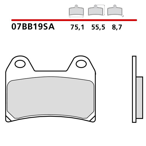 Pastiglie Freno Anteriore BREMBO 07BB19SA Sinterizzate Rosse