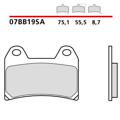Pastiglie Freno Anteriore BREMBO 07BB19SA Sinterizzate Rosse