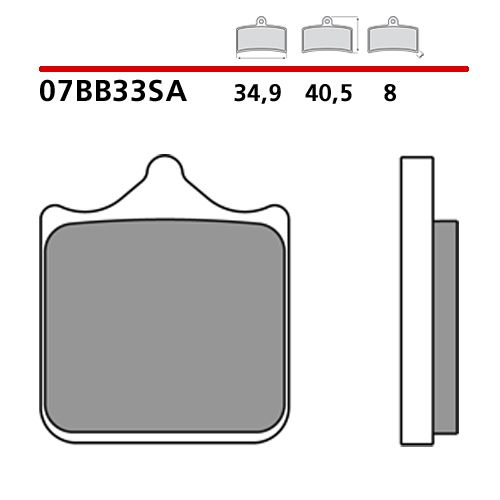Pastiglie Freno Anteriore BREMBO 07BB33SA Sinterizzate Rosse