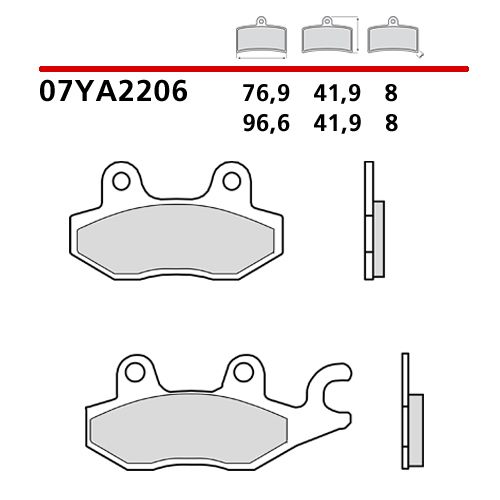 BREMBO 07YA2206 Coppia Pastiglie Freno Posteriore CARBON CERAMIC