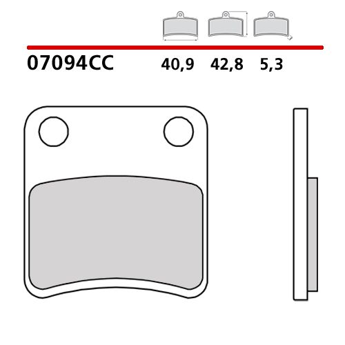BREMBO 07094CC CARBON CERAMIC Coppia Pastiglie Freno di Stazionamento