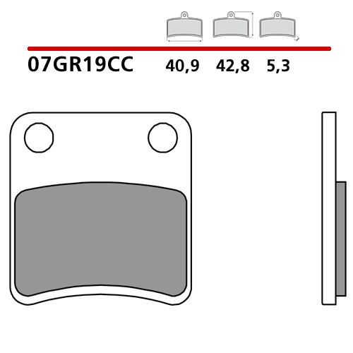 BREMBO 07GR19CC Coppia Pastiglie Freno di Stazionamento Mescola Organica CC