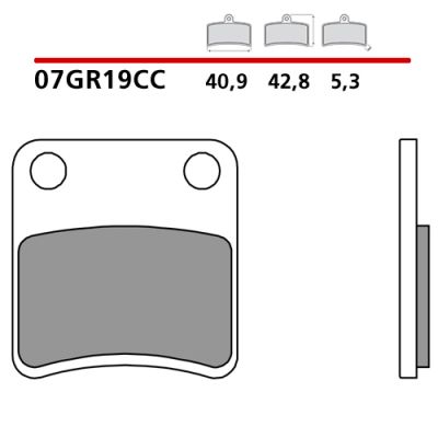BREMBO 07GR19CC Coppia Pastiglie Freno di Stazionamento Mescola Organica CC