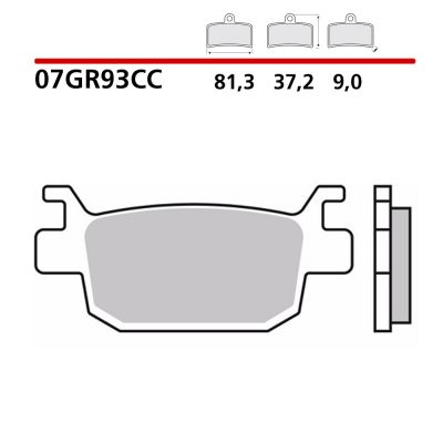 BREMBO 07GR93CC Coppia Pastiglie Freno Posteriore CARBON CERAMIC