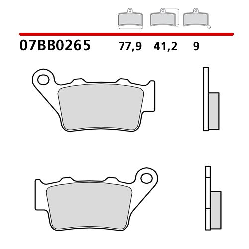BREMBO 07BB0265 Coppia Pastiglie Freno Posteriore sinterizzate
