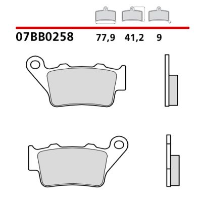 BREMBO 07BB0258 Coppia Pastiglie Freno Posteriore sinterizzate