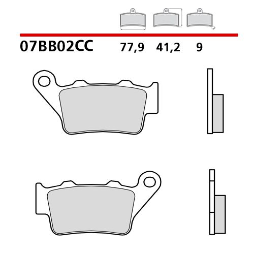 BREMBO 07BB02CC Coppia Pastiglie Freno Posteriore CARBON CERAMIC
