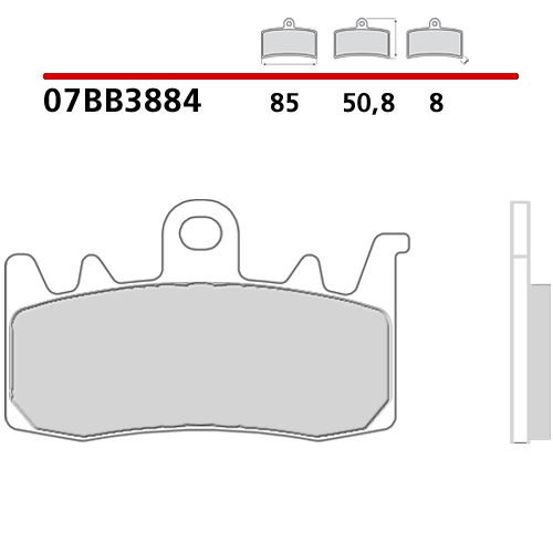 Pastiglie Freno Anteriore BREMBO 07BB3884 Genuine Sinter Oro