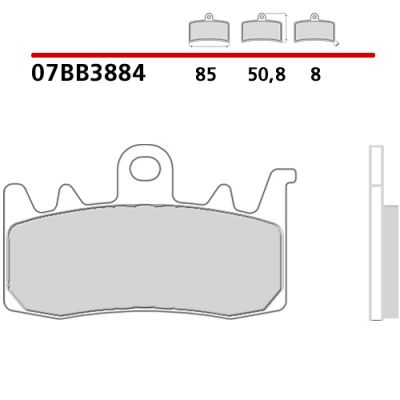 Pastiglie Freno Anteriore BREMBO 07BB3884 Genuine Sinter Oro