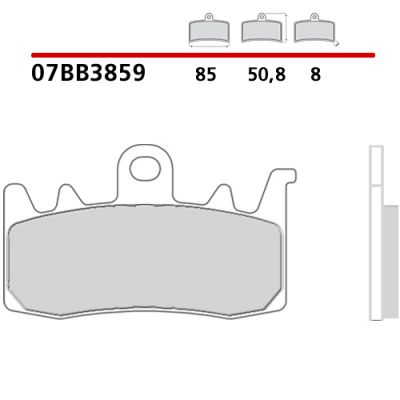 Pastiglie Freno Anteriore BREMBO 07BB3859 Genuine Sinter