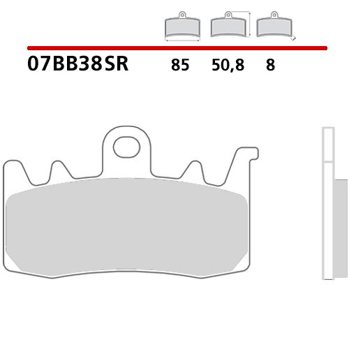 BREMBO 07BB38SR Coppia Pastiglie Freno Anteriore sinterizzate RACING ROAD