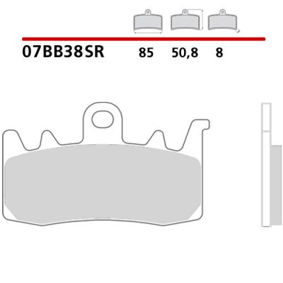 Pastiglie Freno Anteriore BREMBO 07BB38SR Sinterizzate Racing Road Pista