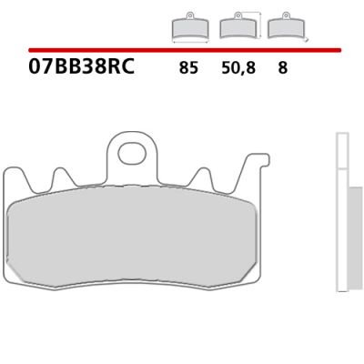 BREMBO 07BB38RC Coppia Pastiglie Freno Anteriore CARBON CERAMIC RACING