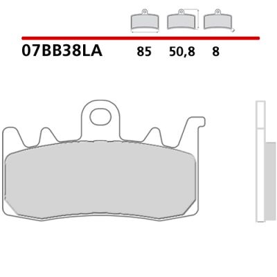 Pastiglie Freno Anteriore BREMBO 07BB38LA Sinterizzate Bianche