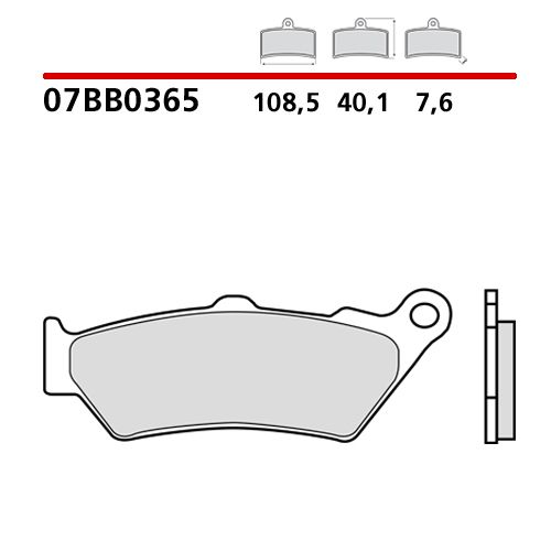 BREMBO 07BB0365 Coppia Pastiglie Freno Posteriore sinterizzate