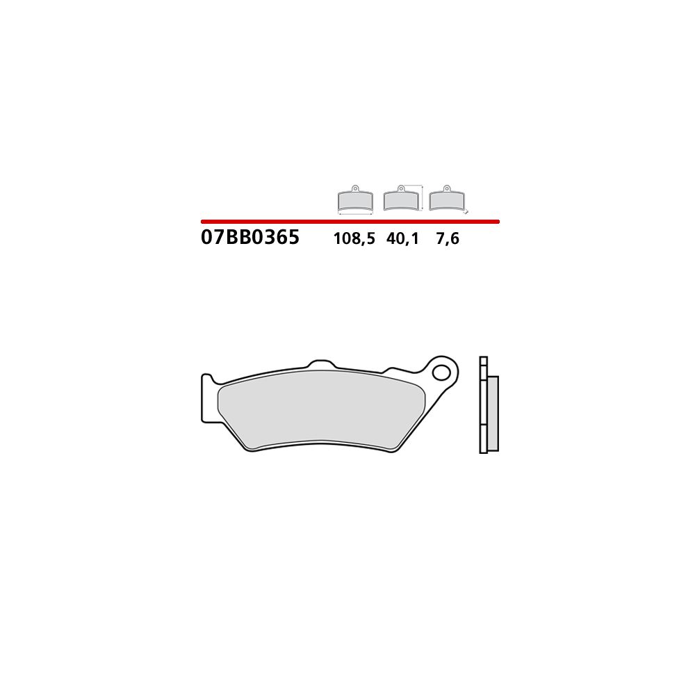 BREMBO 07BB0365 Coppia Pastiglie Freno Posteriore sinterizzate