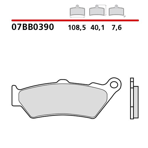 BREMBO 07BB0390 Coppia Pastiglie Freno Posteriore sinterizzate