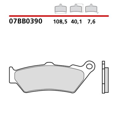 BREMBO 07BB0390 Coppia Pastiglie Freno Posteriore sinterizzate
