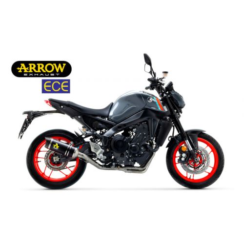 ARROW Terminale THUNDER in Alluminio Dark con Collettori Catalitici Omologati VERSIONE BASSA per YAMAHA MT-09 2021 / 2023