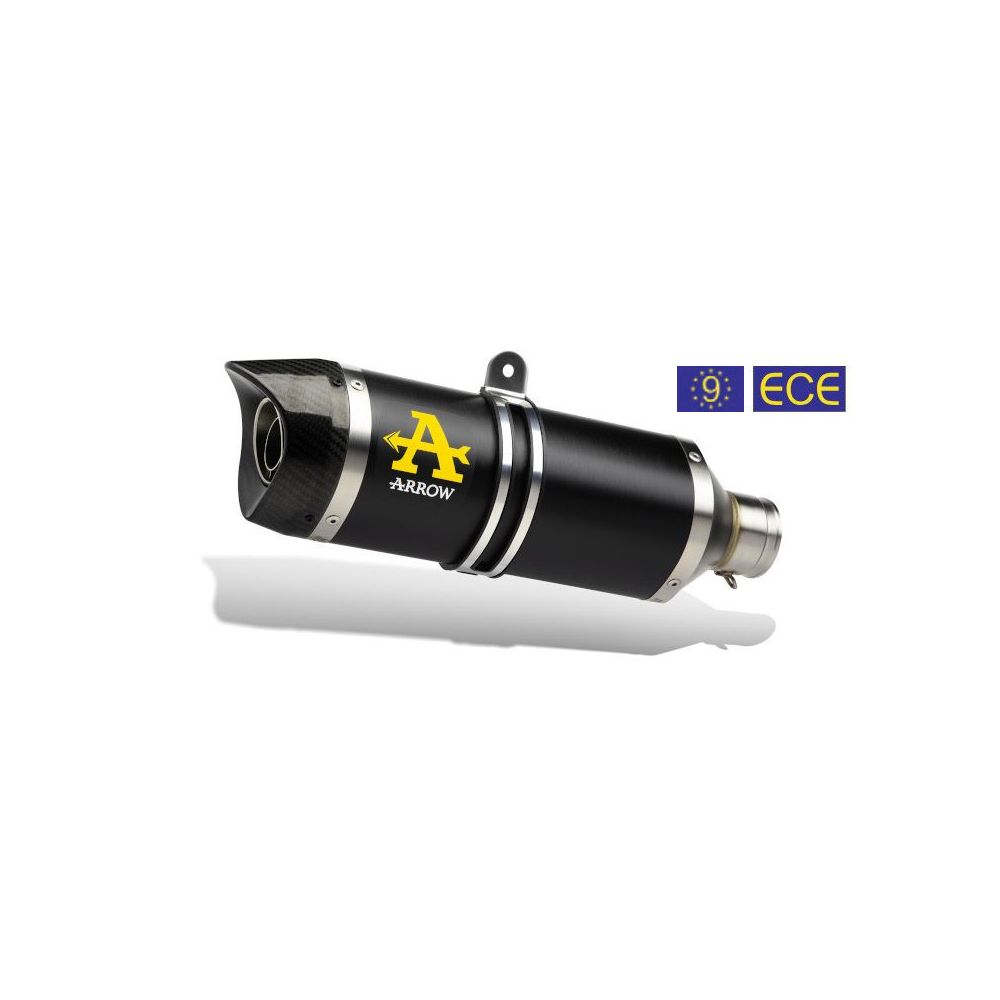 ARROW Terminale THUNDER in Alluminio Dark con Collettori Catalitici Omologati VERSIONE BASSA per YAMAHA MT-07 2014 / 2020
