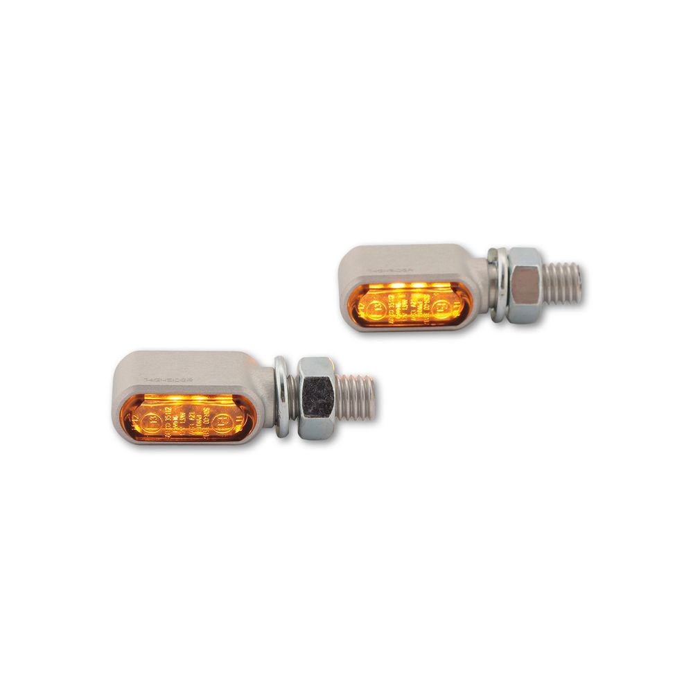 Indicatori di direzione LED CNC HIGHSIDER Little Bronx Argento omologato E