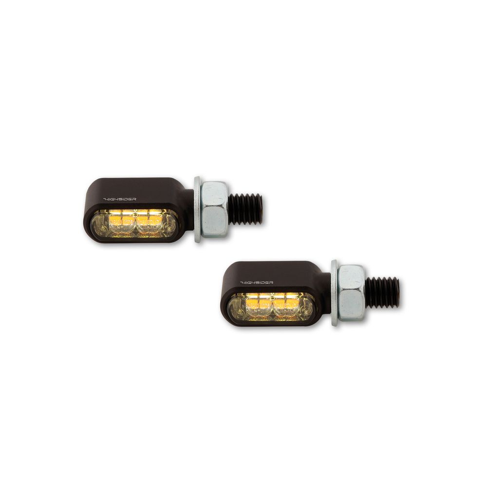 Coppia Frecce universale a LED HIGHSIDER Little Bronx Nere- 2in1