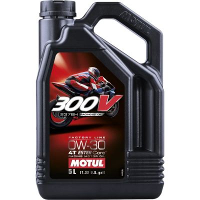 MOTUL 300V FACTORY LINE RACING KIT OIL 2376H 0W-30 4T - 5 Litri Lubrificante Olio Motore