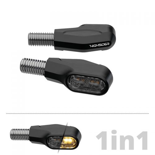 Indicatori di direzione a LED HIGHSIDER pro Ventura-X neri/colorati omologati E