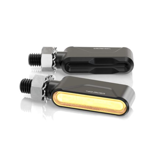 Indicatori di direzione a LED HIGHSIDER pro Esagano-RS neri/colorati omologati E