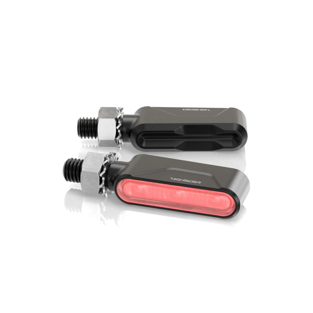 Fanale posteriore a LED HIGHSIDER pro Esagano-RS, luce freno, indicatore di direzione nero/colorato 3 in 1, omologato E