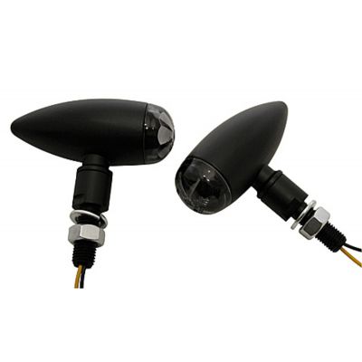 Indicatori di direzione a LED HIGHSIDER pro Micro-Bullet neri/trasparenti omologati E