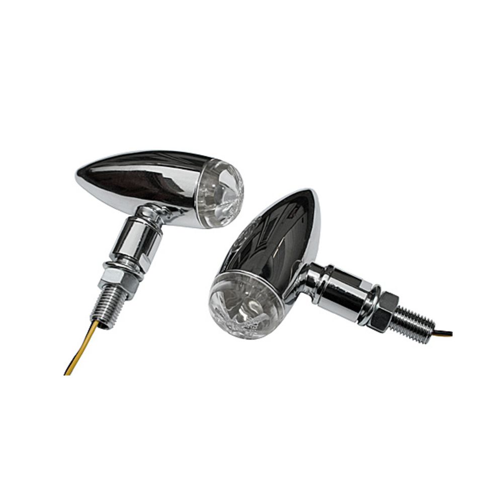 Indicatori direzione a LED HIGHSIDER pro Micro-Bullet cromato/trasparenti omologati E