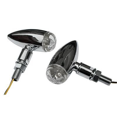 Indicatori direzione a LED HIGHSIDER pro Micro-Bullet cromato/trasparenti omologati E