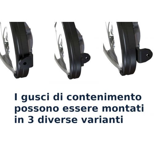 Faro anteriore HIGHSIDER Pro da 7 pollici Frame-R1 Tipo 11 LED Nero Montaggio laterale