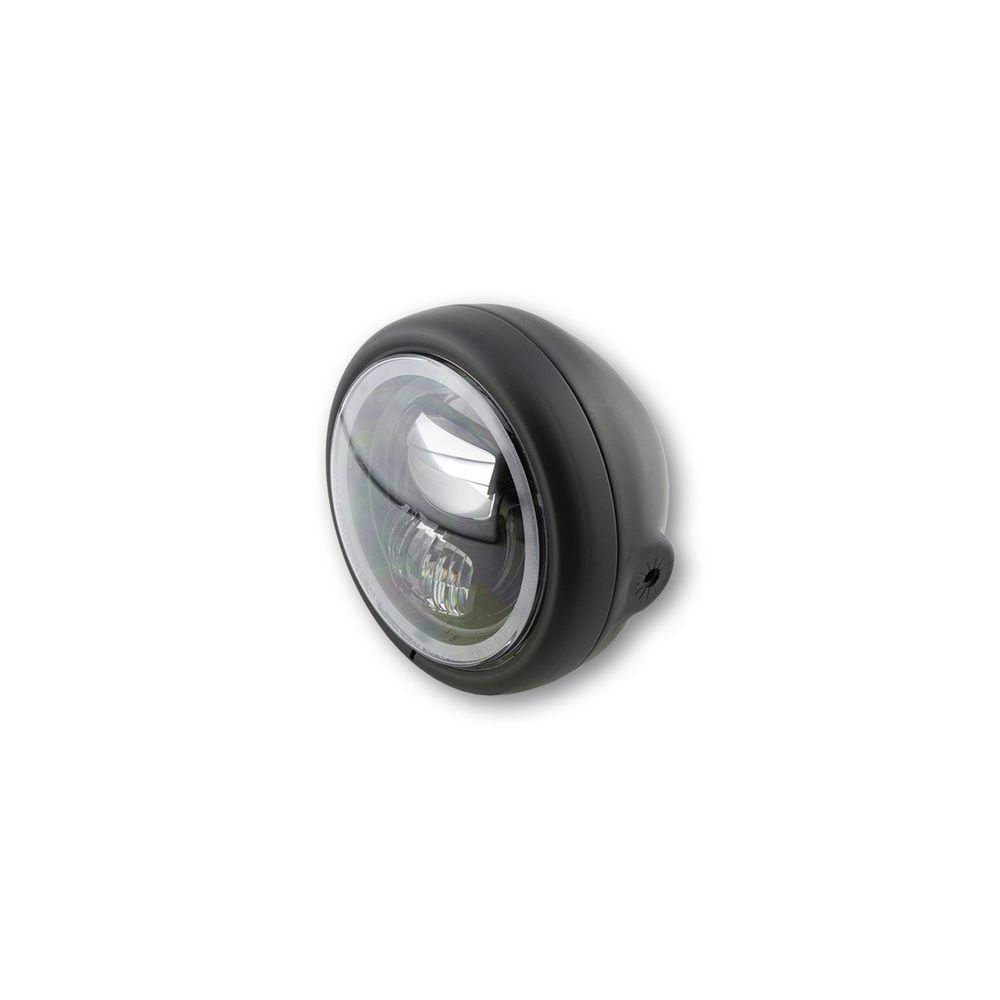Faro anteriore HIGHSIDER pro da 5 3/4 pollici Pecos tipo 7 LED nero montaggio laterale, con anello luce di parcheggio