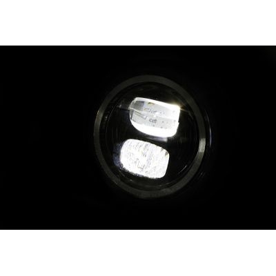Faro anteriore HIGHSIDER pro da 5 3/4 pollici Pecos tipo 7 LED nero montaggio laterale, con anello luce di parcheggio