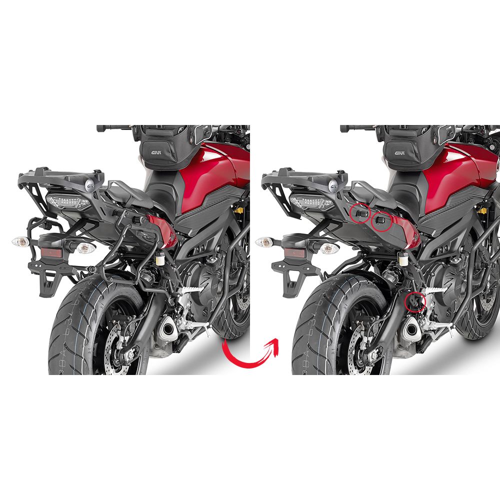 GIVI Portavaligie laterale a rimozione rapida per valigie V35 - V37 per YAMAHA TRACER 900 2015 / 2017