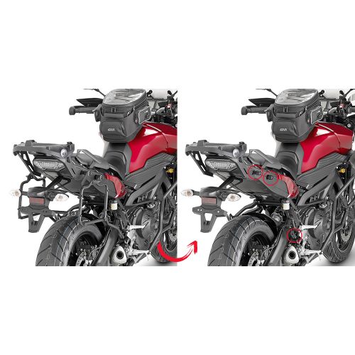 Portavaligie laterale rimozione rapida per valigie GIVI MONOKEY - RETRO FIT per YAMAHA TRACER 900 2015 / 2017