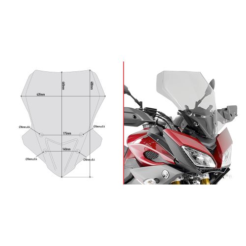 GIVI Cupolino fumé specifico per YAMAHA TRACER 900 2015 / 2017