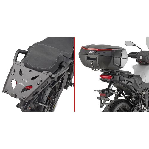 Attacco posteriore in alluminio nero per bauletto GIVI MONOKEY per YAMAHA TRACER 9 / GT / GT+ 2025