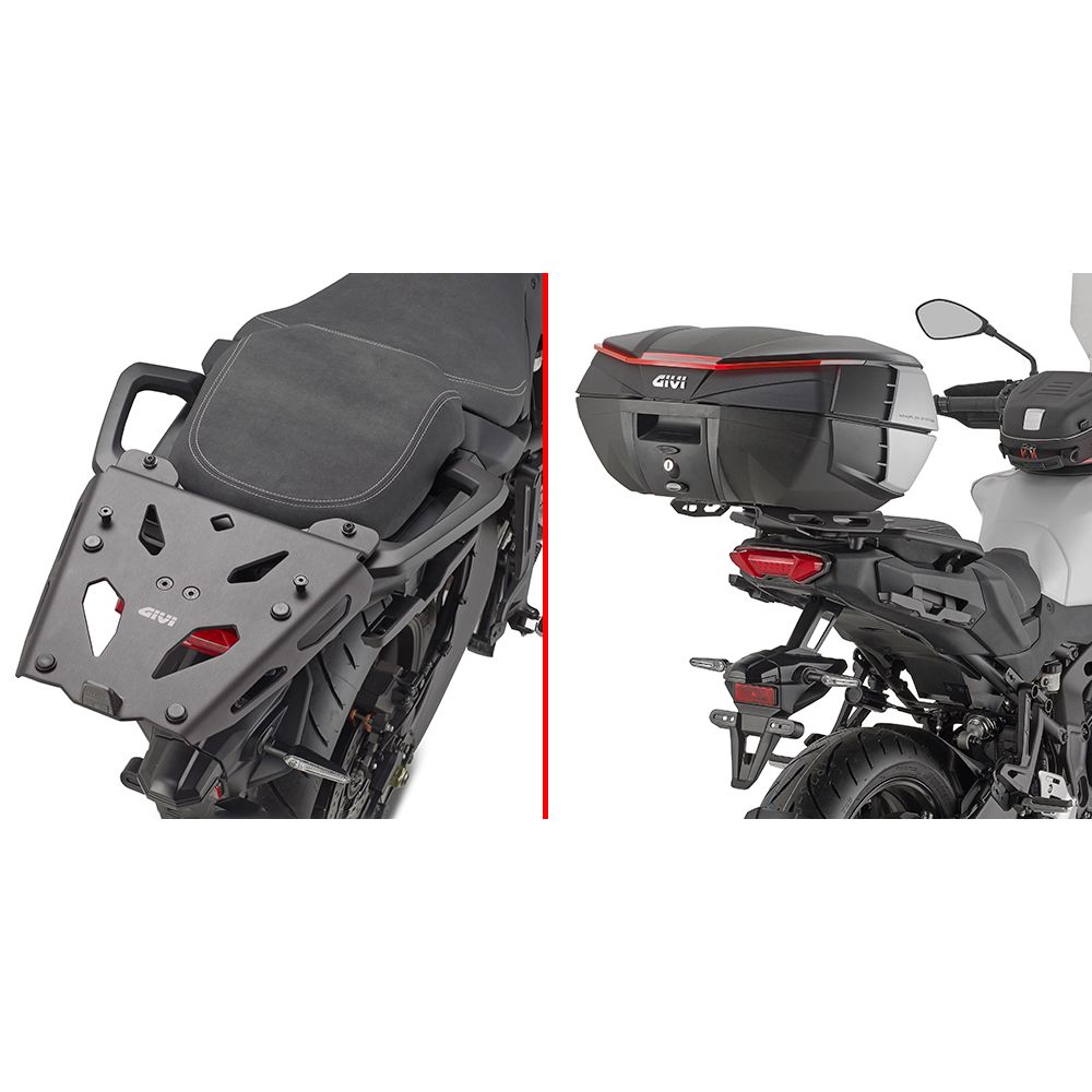 Attacco posteriore in alluminio nero per bauletto GIVI MONOKEY per YAMAHA TRACER 9 / GT / GT+ 2025